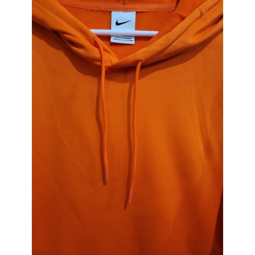 Nike Orange Hoodie Mens Large Pullover‎ Fleece Sweatshirt Gym Training Sport